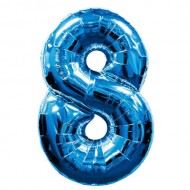Воздушный шар цифра "8" синяя